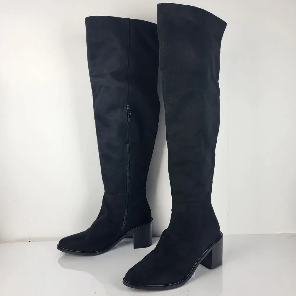 Seychelles Paradise City Women's Fabric Over the Knee Boots Black Size 10